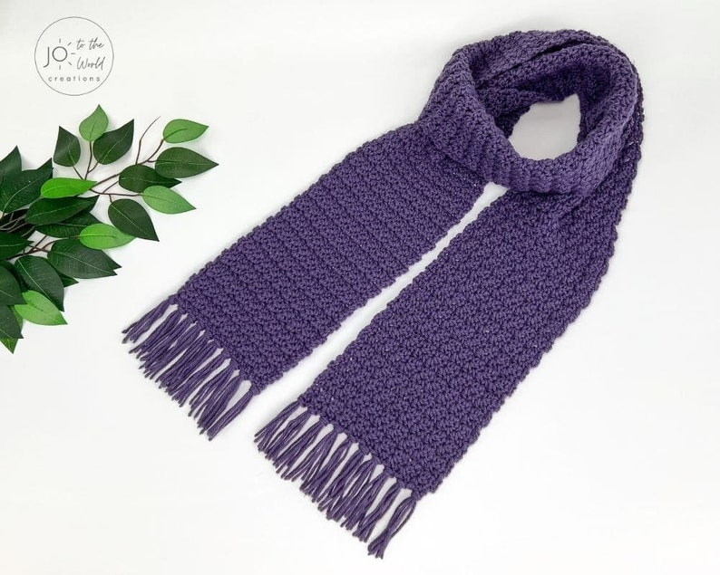 Easy Crochet Scarf Pattern with Tassels Crochet Scarf for Women Scarf Crochet Pattern with Tassels image 5