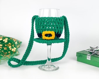 St. Patrick's Day Wine Glass Lanyard