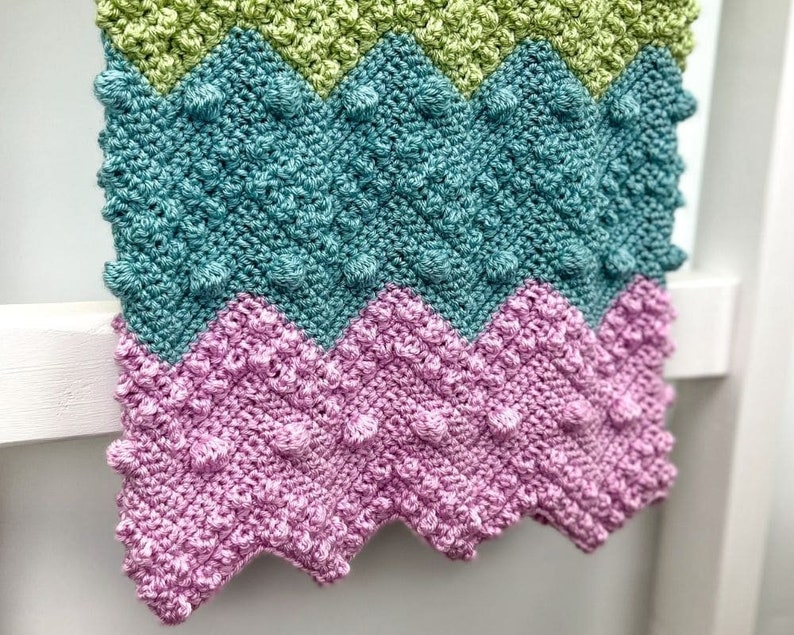 Textured Chevron Crochet Blanket Pattern Make it as a Lapghan, Afghan, Throw or Baby Blanket image 8