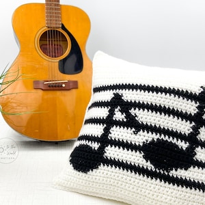 Music Notes Pillow Cover Crochet Pattern image 4