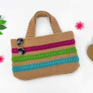 Crochet Beach Bag Pattern | Crochet Bag Pattern | Crochet Tote Bag Pattern