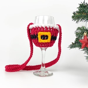 Santa Wine Glass Holder / Lanyard Crochet Pattern