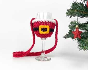 Santa Wine Glass Holder / Lanyard Crochet Pattern