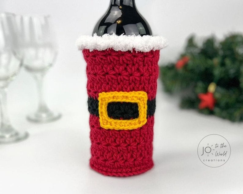 Christmas Wine Bottle Holder Crochet Pattern image 4