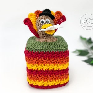 Crochet Turkey Tissue Dispenser / Tissue Box Cover Pattern image 6