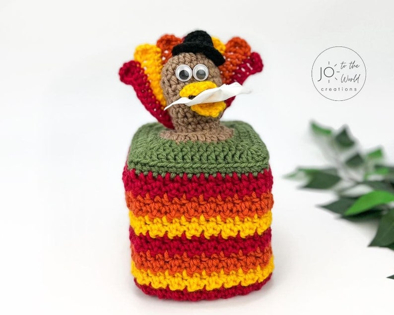 Crochet Turkey Tissue Dispenser / Tissue Box Cover Pattern image 6