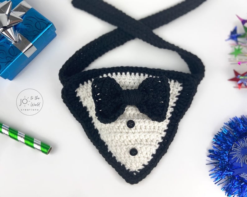 Tuxedo Dog Bandana Crochet Pattern image 2