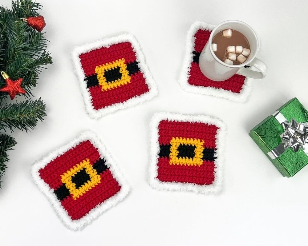 39 Christmas Coaster Crochet Patterns for Festive Table Decor, Gifts, and Cozy Holiday... 3 Crochet Christmas Coasters