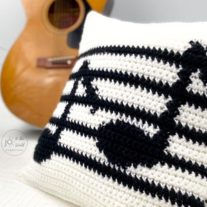 Music Notes Pillow Cover Crochet Pattern image 2