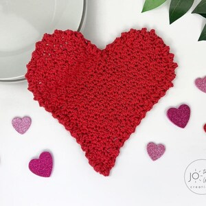 Crochet Heart Pattern Heart Dishcloth Crochet Pattern image 6