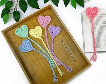 Heart Bookmark Crochet Pattern | Crochet Bookmark Pattern | Crochet Heart Bookmarks