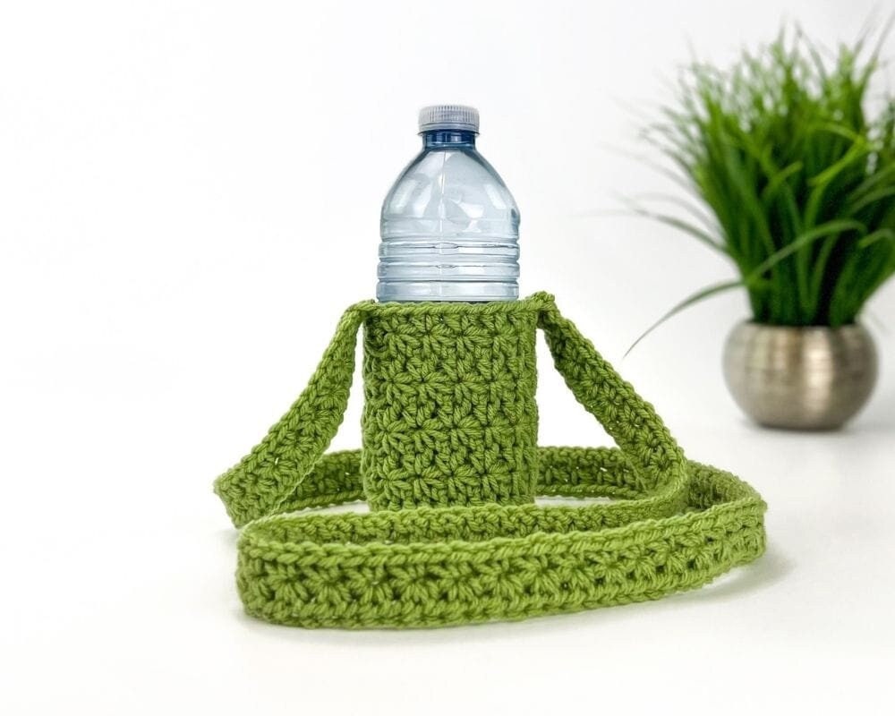 40 Crochet Water Bottle Holder Patterns for On the Go 17 Water Bottle Holder Crochet