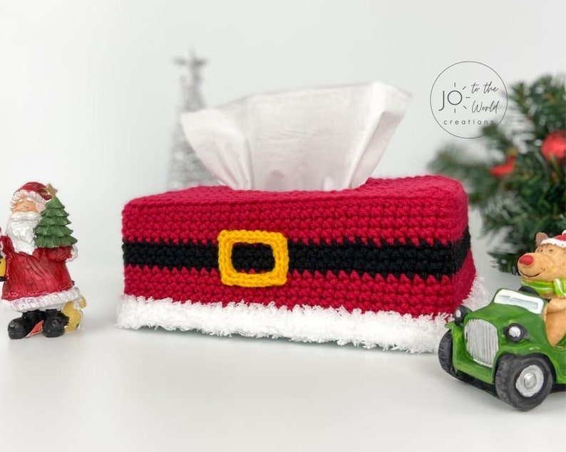 Santa Tissue Box Cover Crochet Pattern image 2