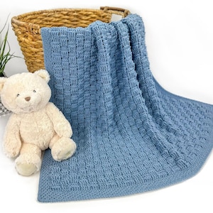 Basketweave Stitch Blanket Crochet Pattern | Crochet Baby Blanket | Crochet Throw Blanket | Crochet Afghan | Newborn Crochet Blanket Pattern
