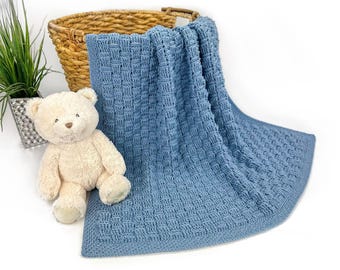 Basketweave Stitch Blanket Crochet Pattern | Crochet Baby Blanket | Crochet Throw Blanket | Crochet Afghan | Newborn Crochet Blanket Pattern