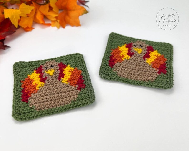 Crochet Turkey Coasters Pattern image 5