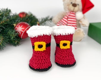 Christmas Baby Booties, Crochet Booties, Christmas Crochet Pattern