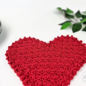 Crochet Heart Pattern Heart Dishcloth Crochet Pattern image 7