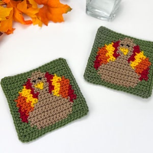 Crochet Turkey Coasters Pattern image 1