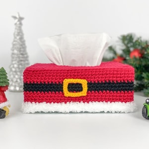 Santa Tissue Box Cover Crochet Pattern image 1