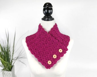 Crochet Cowl Pattern | Button Cowl | Neck Warmer Pattern