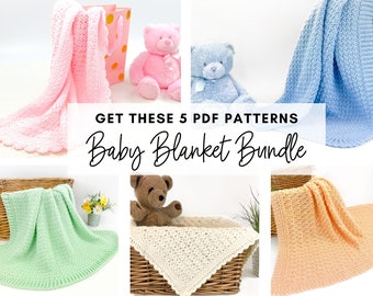 Easy Crochet Baby Blanket Pattern Bundle | Crochet Afghan Patterns | 5 Best-Selling Baby Blankets Crochet Patterns with Video Tutorials