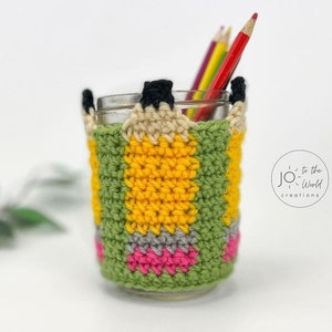 Crochet Pencil Holder Cover Pattern A Great Gift for a Teacher or Kid's Desk image 7