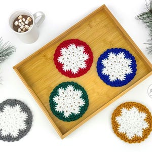 Snowflake Coaster Crochet Pattern | Crochet Snowflake Coasters ...