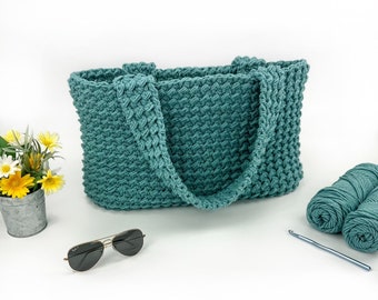 Textured Tote Bag Crochet Pattern | Crochet Tote Bag Pattern | Crochet Shoulder Bag | Large Crochet Bag Pattern