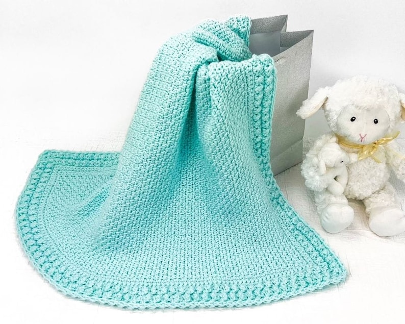 Moss Stitch Baby Blanket Crochet Pattern image 1