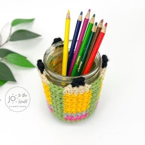 Crochet Pencil Holder Cover Pattern A Great Gift for a Teacher or Kid's Desk afbeelding 2