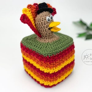 Crochet Turkey Tissue Dispenser / Tissue Box Cover Pattern image 3