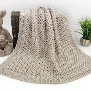 Textured V-Stitch Blanket Crochet Pattern | Modern Crochet Baby Blanket Pattern | Unique Crochet Blanket