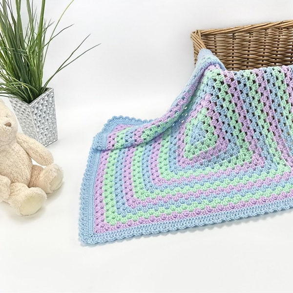 Continuous Granny Square Blanket Crochet Pattern | Granny Square Baby Blanket | Crochet Granny Square Blanket Pattern