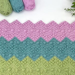 Textured Chevron Crochet Blanket Pattern Make it as a Lapghan, Afghan, Throw or Baby Blanket image 2