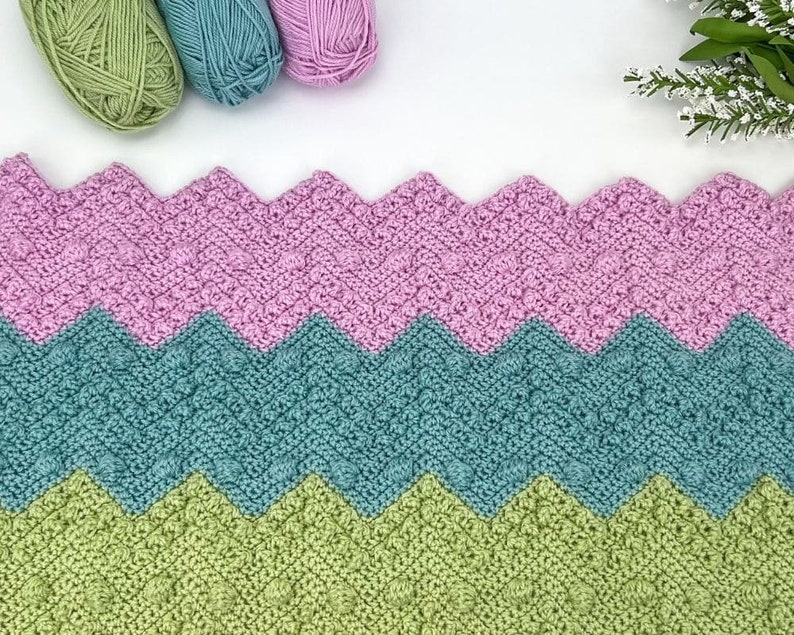 Textured Chevron Crochet Blanket Pattern Make it as a Lapghan, Afghan, Throw or Baby Blanket image 2