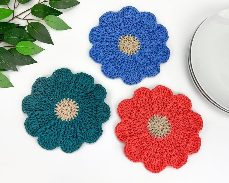 Flower Dishcloth Crochet Pattern image 1