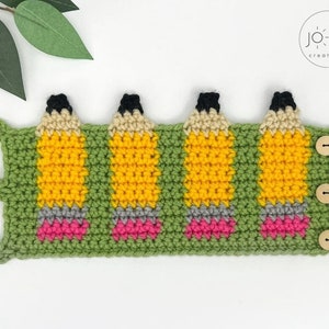 Crochet Pencil Holder Cover Pattern A Great Gift for a Teacher or Kid's Desk image 6