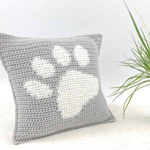 Paw Print Pillow Cover Crochet Pattern image 5