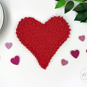 Crochet Heart Pattern Heart Dishcloth Crochet Pattern image 8