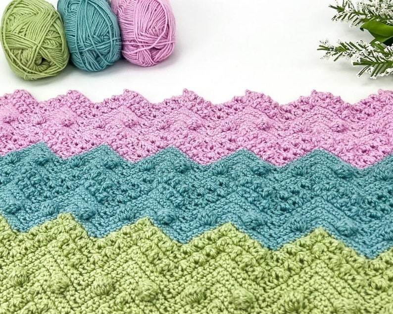 Textured Chevron Crochet Blanket Pattern Make it as a Lapghan, Afghan, Throw or Baby Blanket image 4