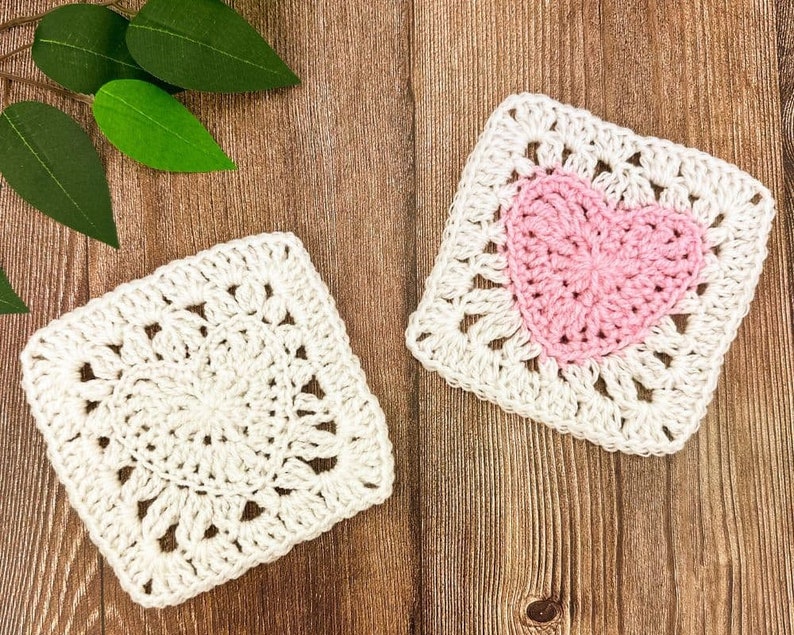 Heart Granny Square Blanket Crochet Pattern Crochet Heart Blanket Crochet Hearts Baby Blanket Granny Square Hearts Blanket image 3