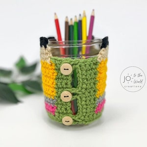 Crochet Pencil Holder Cover Pattern A Great Gift for a Teacher or Kid's Desk afbeelding 4