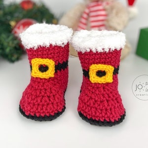Christmas Baby Booties, Crochet Booties, Christmas Crochet Pattern image 3