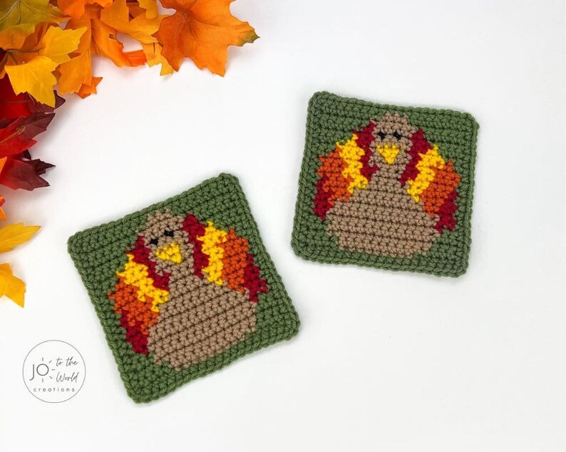 Crochet Turkey Coasters Pattern image 3