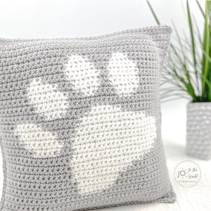 Paw Print Pillow Cover Crochet Pattern image 2