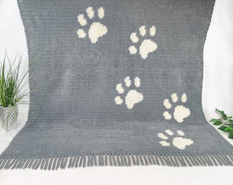 Paw Print Crochet Blanket Pattern