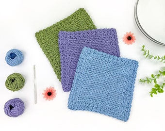 Moss Stitch Dishcloth Crochet Pattern