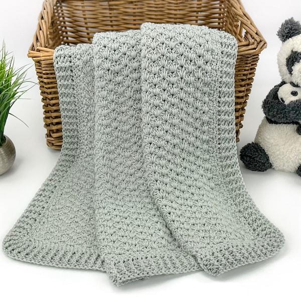 Cozy Cuddles Baby Blanket Crochet Pattern | Unique Shell Stitch | Modern Crochet Blanket | Unisex Crochet Baby Blanket