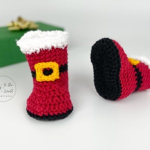 Christmas Baby Booties, Crochet Booties, Christmas Crochet Pattern image 5